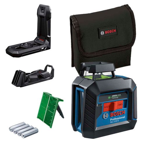 Nivel láser verde de líneas cruzadas Bosch GLL 2-20G 10m
